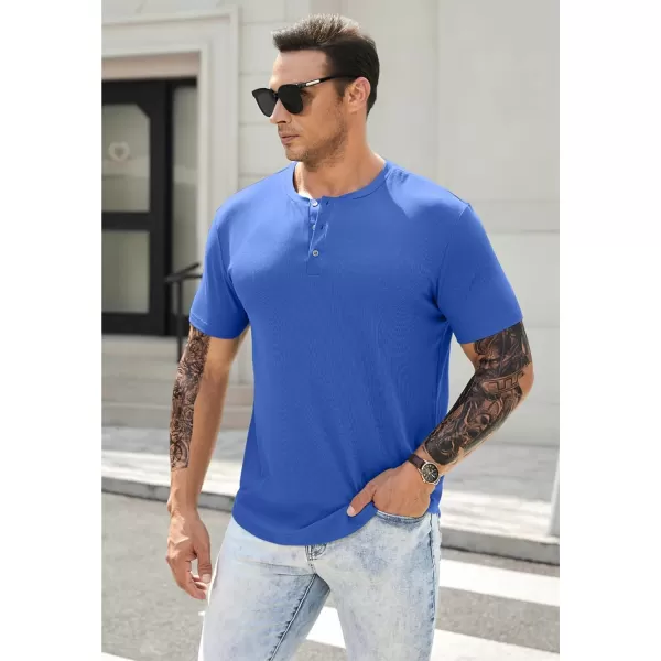 JMIERR Men's Muscle Slim Henley Shirts Crewneck Longline T-Shirt Gym Workout Athletic Shirt Tees with Button