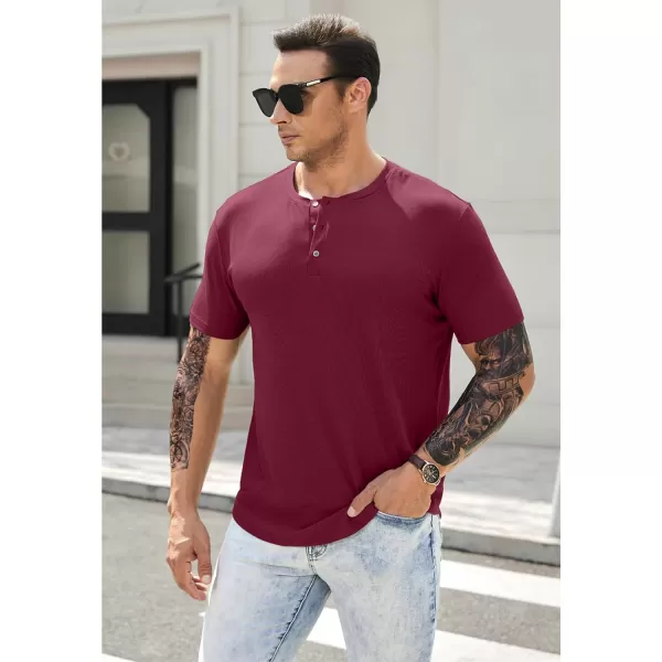JMIERR Men's Muscle Slim Henley Shirts Crewneck Longline T-Shirt Gym Workout Athletic Shirt Tees with Button