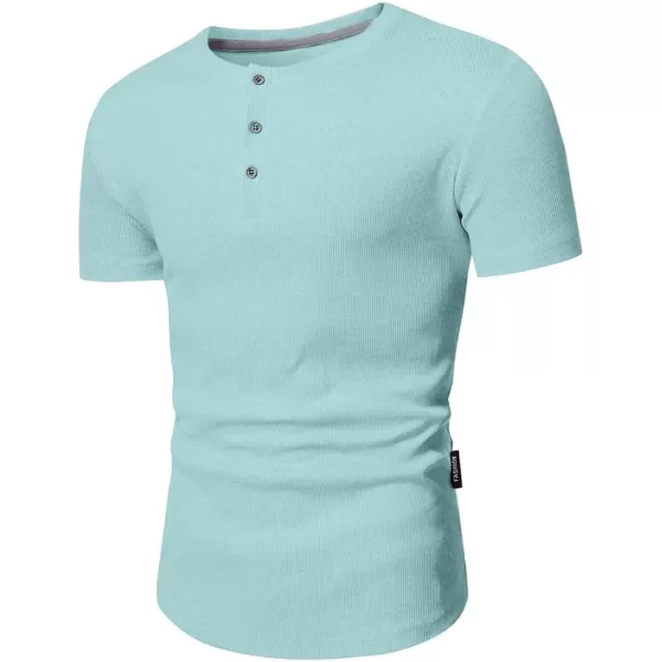 JMIERR Men's Muscle Slim Henley Shirts Crewneck Longline T-Shirt Gym Workout Athletic Shirt Tees with Button