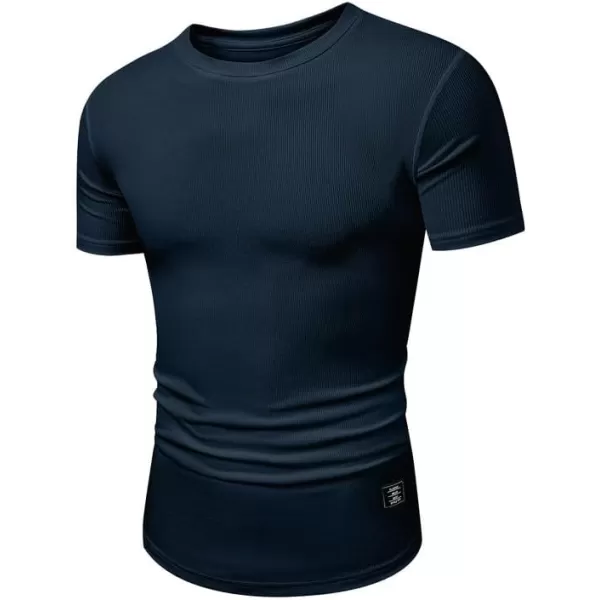 JMIERR Mens Muscle Slim T Shirt Crewneck Longline Henley Shirt Gym Workout Athletic Tee Shirts