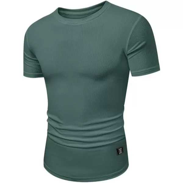 JMIERR Mens Muscle Slim T Shirt Crewneck Longline Henley Shirt Gym Workout Athletic Tee Shirts