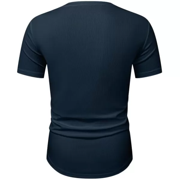 JMIERR Mens Muscle Slim T Shirt Crewneck Longline Henley Shirt Gym Workout Athletic Tee Shirts