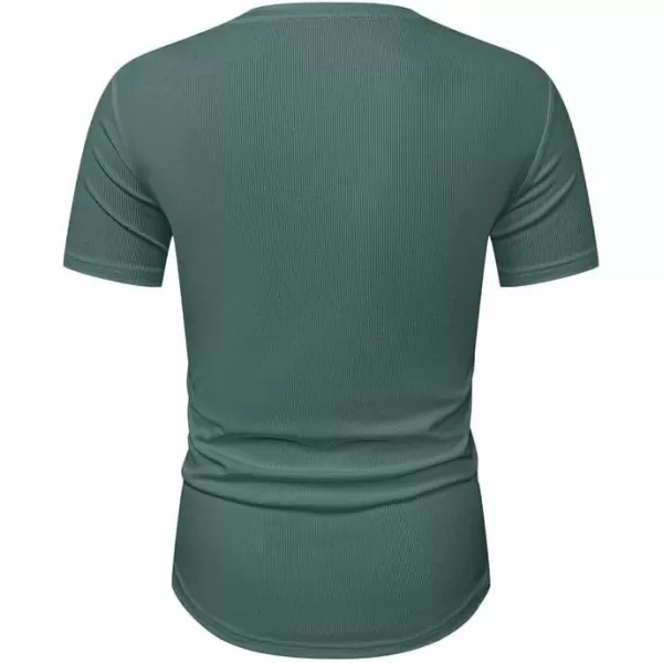 JMIERR Mens Muscle Slim T Shirt Crewneck Longline Henley Shirt Gym Workout Athletic Tee Shirts