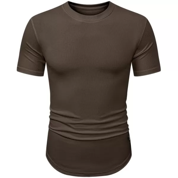 JMIERR Mens Muscle Slim T Shirt Crewneck Longline Henley Shirt Gym Workout Athletic Tee Shirts