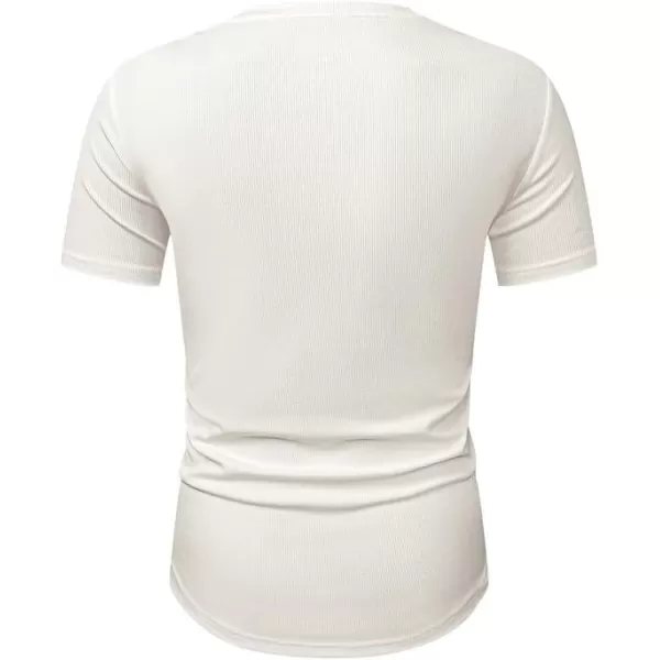 JMIERR Mens Muscle Slim T Shirt Crewneck Longline Henley Shirt Gym Workout Athletic Tee Shirts