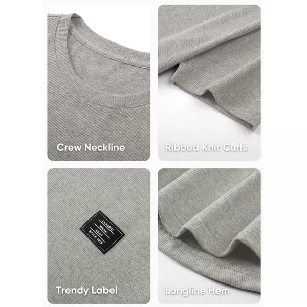 JMIERR Mens Muscle Slim T Shirt Crewneck Longline Henley Shirt Gym Workout Athletic Tee Shirts