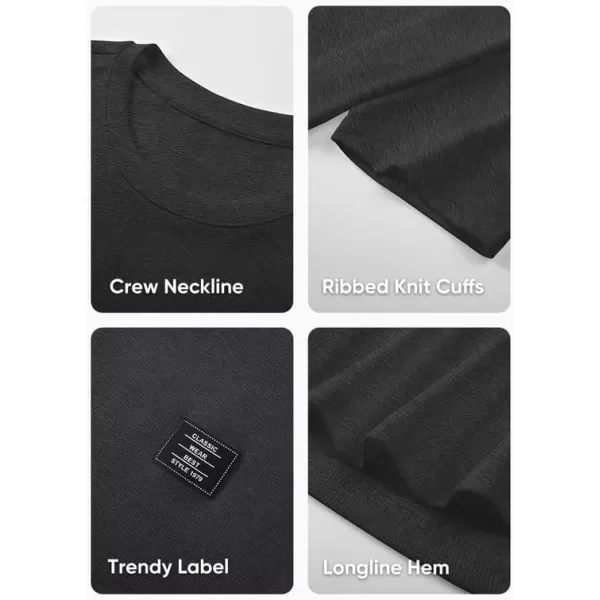 JMIERR Mens Muscle Slim T Shirt Crewneck Longline Henley Shirt Gym Workout Athletic Tee Shirts
