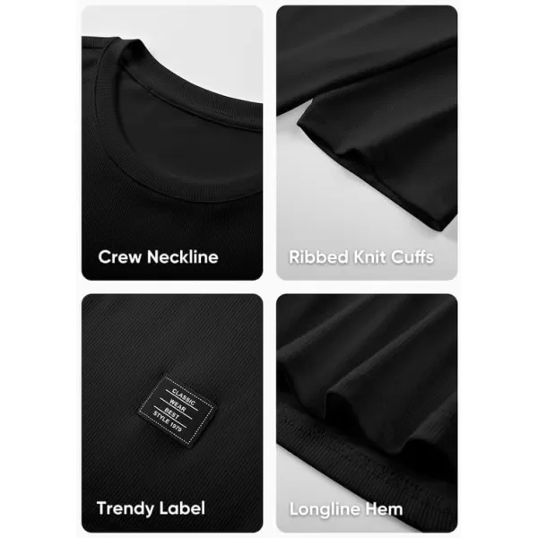 JMIERR Mens Muscle Slim T Shirt Crewneck Longline Henley Shirt Gym Workout Athletic Tee Shirts