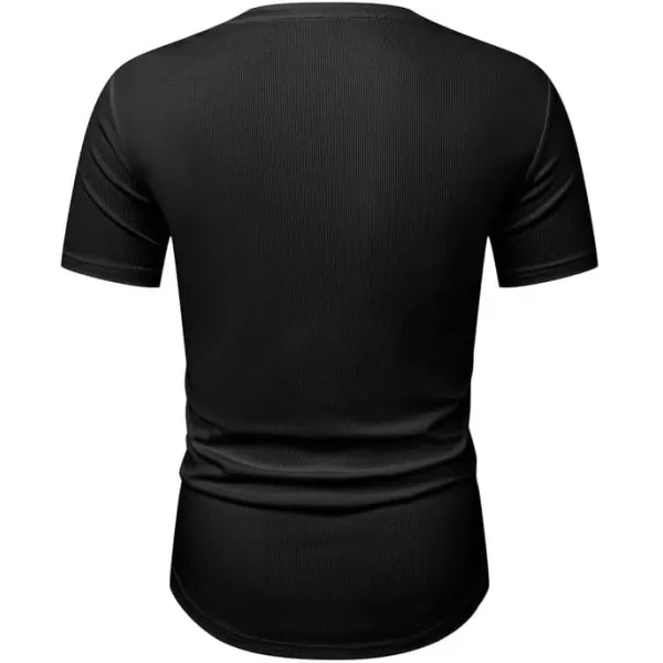 JMIERR Mens Muscle Slim T Shirt Crewneck Longline Henley Shirt Gym Workout Athletic Tee Shirts