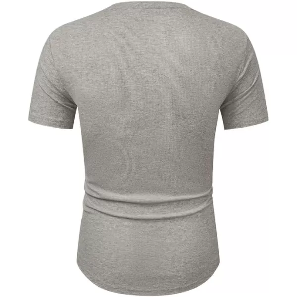 JMIERR Mens Muscle Slim T Shirt Crewneck Longline Henley Shirt Gym Workout Athletic Tee Shirts