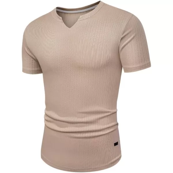 JMIERR Mens Muscle Slim T Shirt V-Neck Longline Henley Shirt Gym Workout Athletic Ribbed Tee Shirts
