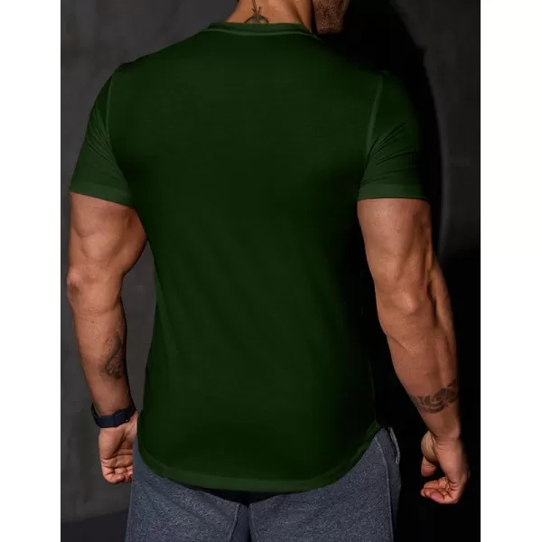 JMIERR Mens Muscle Slim T Shirt V-Neck Longline Henley Shirt Gym Workout Athletic Tee Shirts