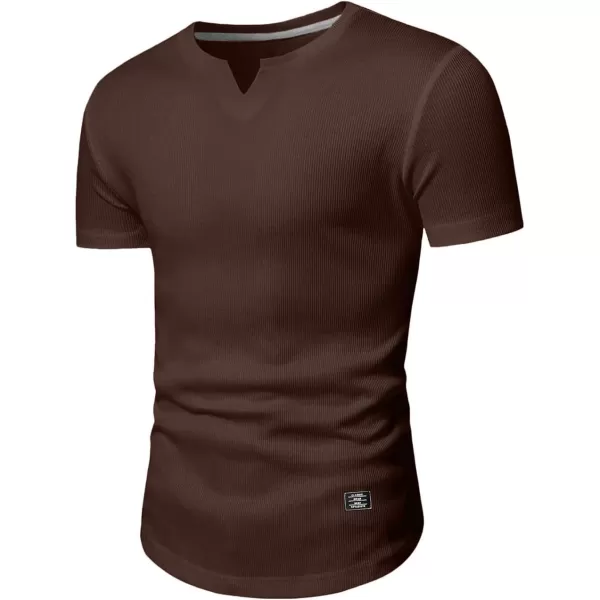 JMIERR Mens Muscle Slim T Shirt V-Neck Longline Henley Shirt Gym Workout Athletic Tee Shirts