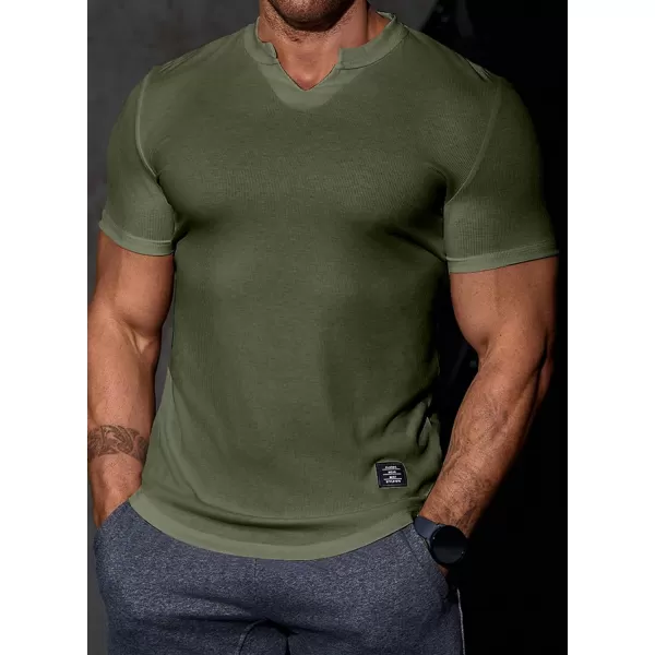 JMIERR Mens Muscle Slim T Shirt V-Neck Longline Henley Shirt Gym Workout Athletic Tee Shirts