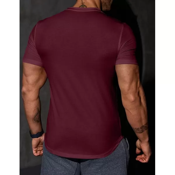 JMIERR Mens Muscle Slim T Shirt V-Neck Longline Henley Shirt Gym Workout Athletic Tee Shirts