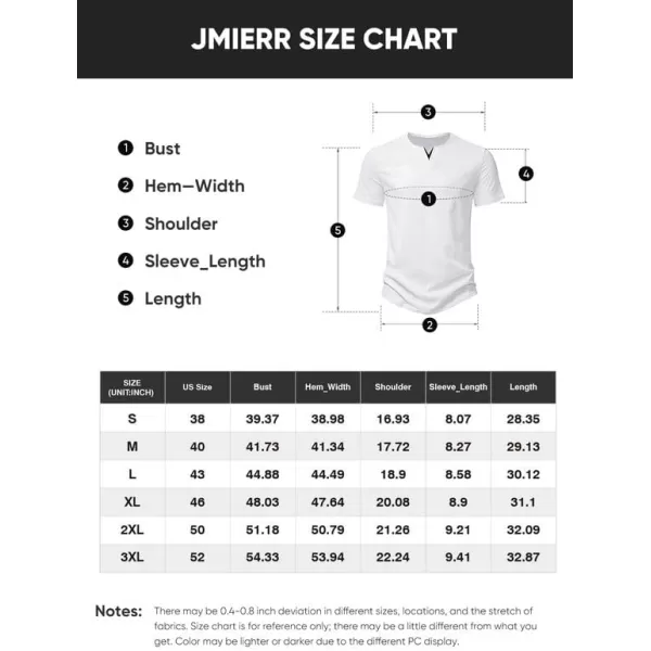 JMIERR Mens Muscle Slim T Shirts V-Neck Longline Henley Shirt Gym Workout Athletic Tees