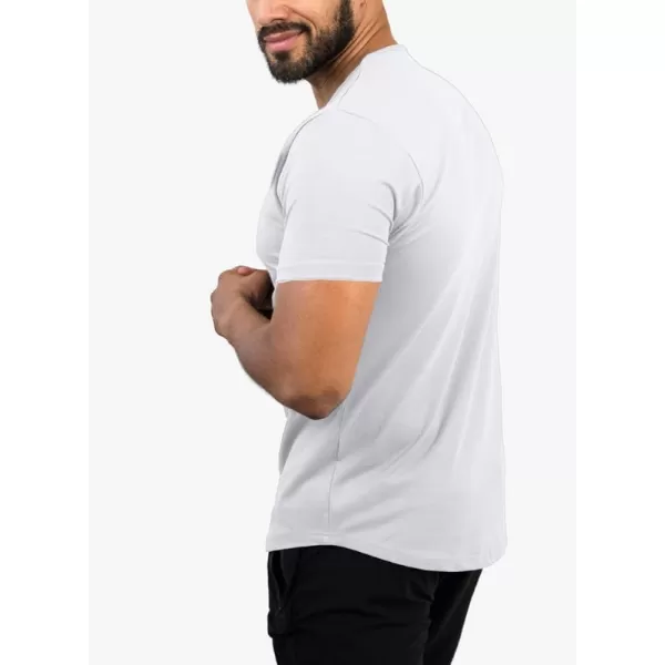 JMIERR Mens Muscle Slim T Shirts V-Neck Longline Henley Shirt Gym Workout Athletic Tees