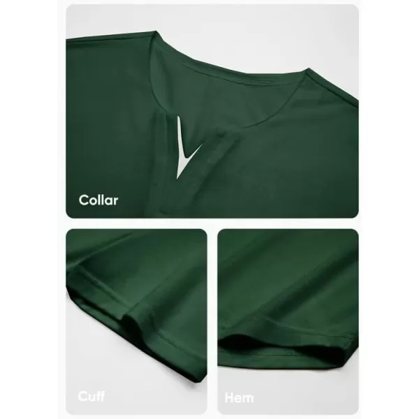 JMIERR Mens Muscle Slim T Shirts V-Neck Longline Henley Shirt Gym Workout Athletic Tees