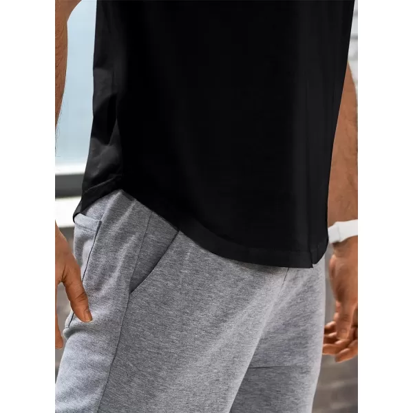 JMIERR Mens Muscle Slim T Shirts V-Neck Longline Henley Shirt Gym Workout Athletic Tees