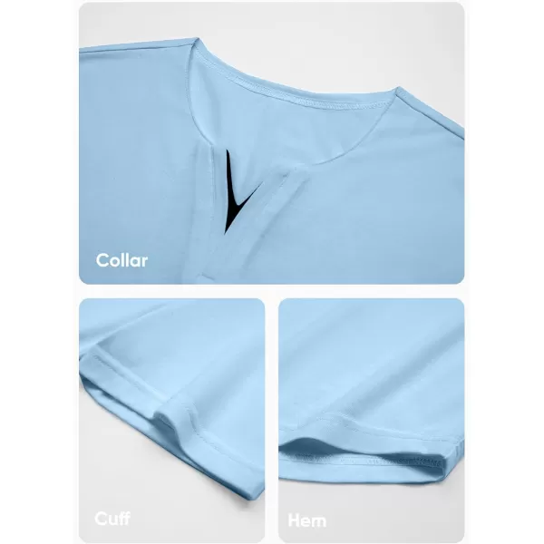 JMIERR Mens Muscle Slim T Shirts V-Neck Longline Henley Shirt Gym Workout Athletic Tees