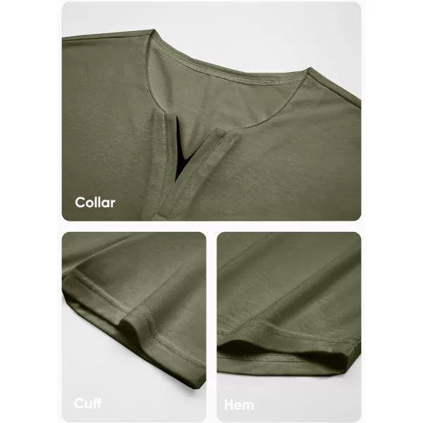 JMIERR Mens Muscle Slim T Shirts V-Neck Longline Henley Shirt Gym Workout Athletic Tees