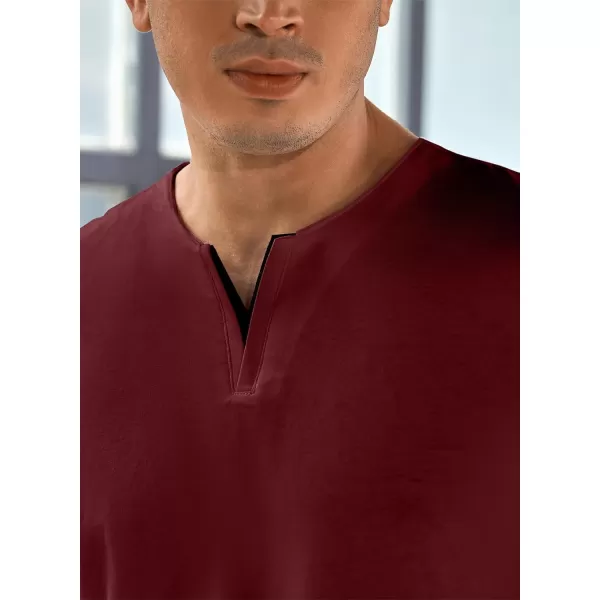 JMIERR Mens Muscle Slim T Shirts V-Neck Longline Henley Shirt Gym Workout Athletic Tees