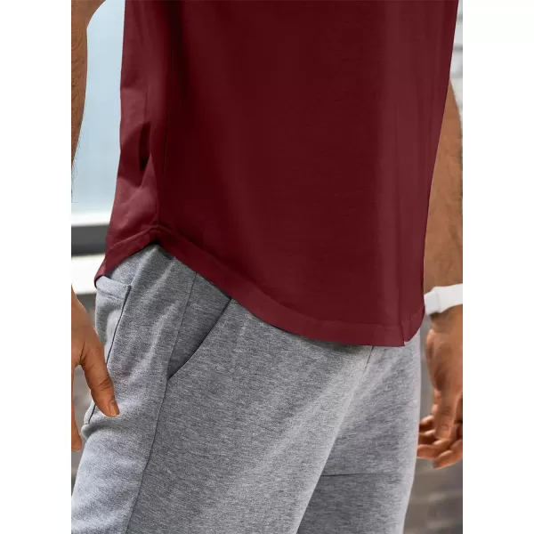 JMIERR Mens Muscle Slim T Shirts V-Neck Longline Henley Shirt Gym Workout Athletic Tees