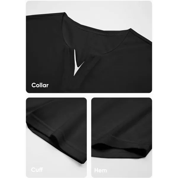 JMIERR Mens Muscle Slim T Shirts V-Neck Longline Henley Shirt Gym Workout Athletic Tees