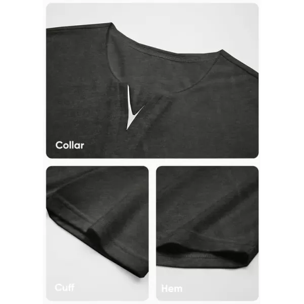 JMIERR Mens Muscle Slim T Shirts V-Neck Longline Henley Shirt Gym Workout Athletic Tees