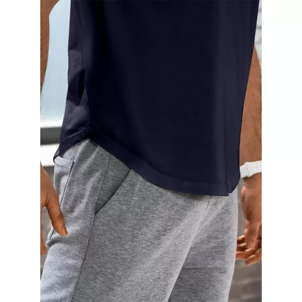 JMIERR Mens Muscle Slim T Shirts V-Neck Longline Henley Shirt Gym Workout Athletic Tees