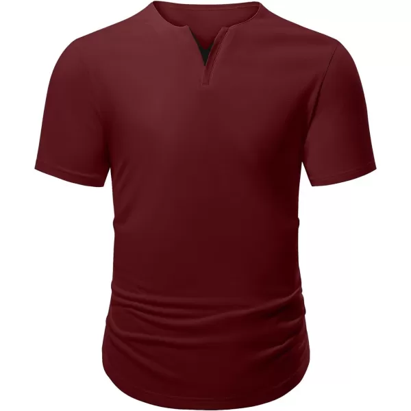 JMIERR Mens Muscle Slim T Shirts V-Neck Longline Henley Shirt Gym Workout Athletic Tees