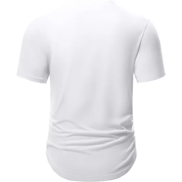 JMIERR Mens Muscle Slim T Shirts V-Neck Longline Henley Shirt Gym Workout Athletic Tees