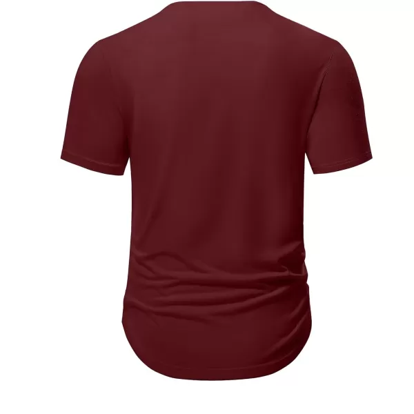 JMIERR Mens Muscle Slim T Shirts V-Neck Longline Henley Shirt Gym Workout Athletic Tees