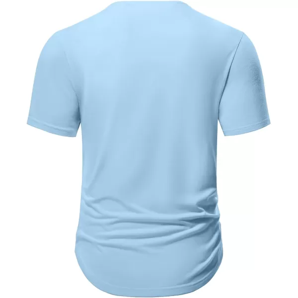 JMIERR Mens Muscle Slim T Shirts V-Neck Longline Henley Shirt Gym Workout Athletic Tees