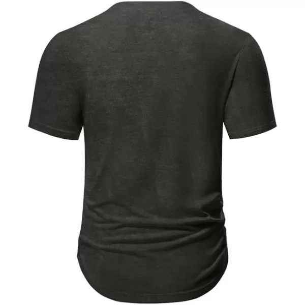 JMIERR Mens Muscle Slim T Shirts V-Neck Longline Henley Shirt Gym Workout Athletic Tees