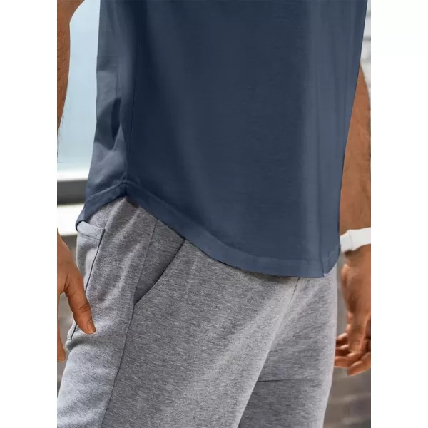 JMIERR Mens Muscle Slim T Shirts V-Neck Longline Henley Shirt Gym Workout Athletic Tees