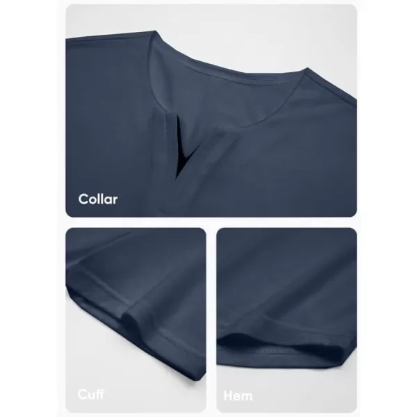 JMIERR Mens Muscle Slim T Shirts V-Neck Longline Henley Shirt Gym Workout Athletic Tees
