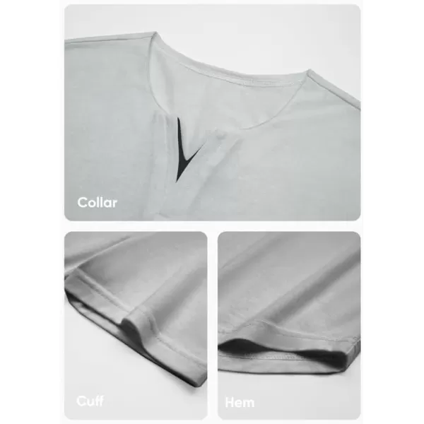 JMIERR Mens Muscle Slim T Shirts V-Neck Longline Henley Shirt Gym Workout Athletic Tees