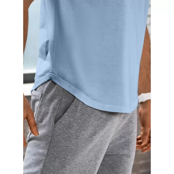 JMIERR Mens Muscle Slim T Shirts V-Neck Longline Henley Shirt Gym Workout Athletic Tees