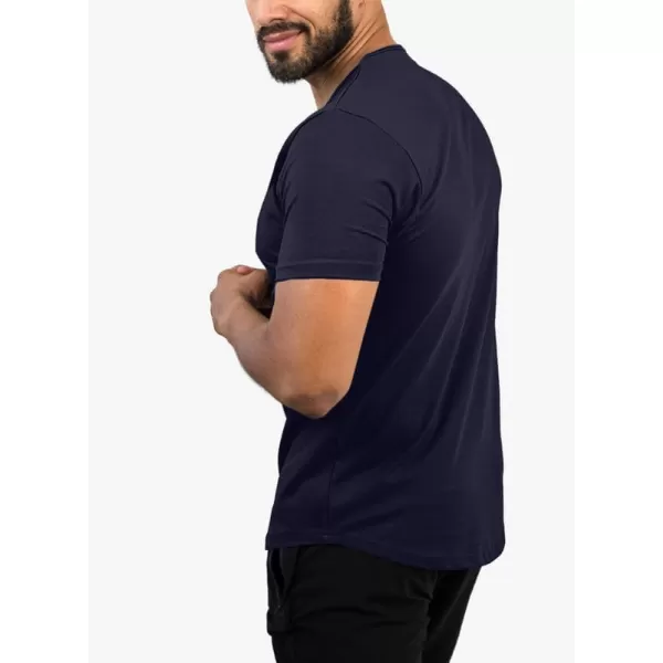 JMIERR Mens Muscle Slim T Shirts V-Neck Longline Henley Shirt Gym Workout Athletic Tees