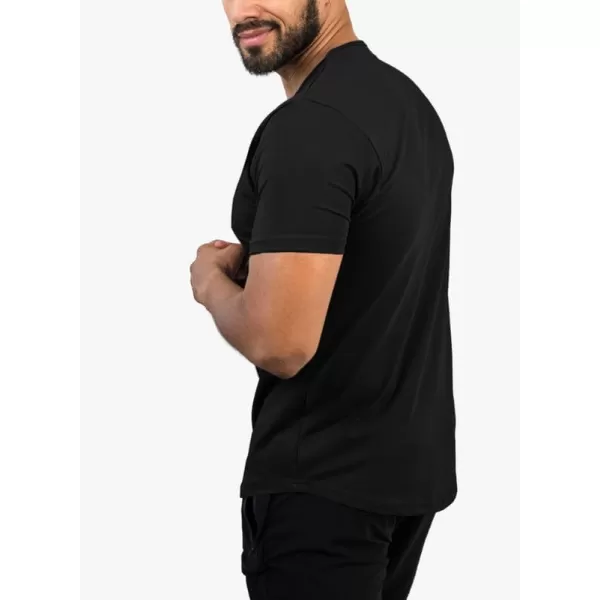 JMIERR Mens Muscle Slim T Shirts V-Neck Longline Henley Shirt Gym Workout Athletic Tees