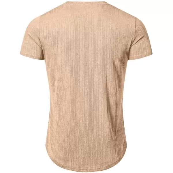 JMIERR Men's Muscle T-Shirt Crewneck Short Sleeve Longline Gym Workout Textured Tees Shirts
