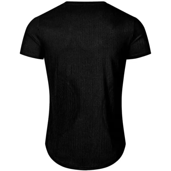 JMIERR Men's Muscle T-Shirt Crewneck Short Sleeve Longline Gym Workout Textured Tees Shirts