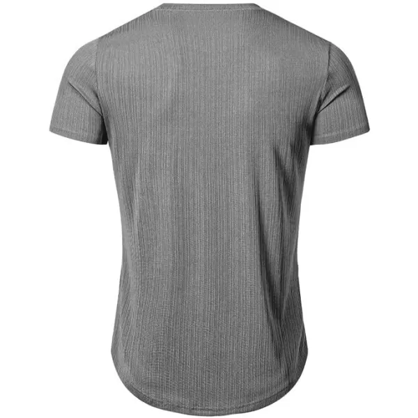 JMIERR Men's Muscle T-Shirt Crewneck Short Sleeve Longline Gym Workout Textured Tees Shirts