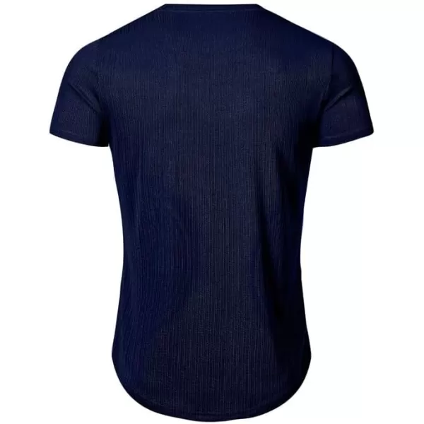 JMIERR Men's Muscle T-Shirt Crewneck Short Sleeve Longline Gym Workout Textured Tees Shirts