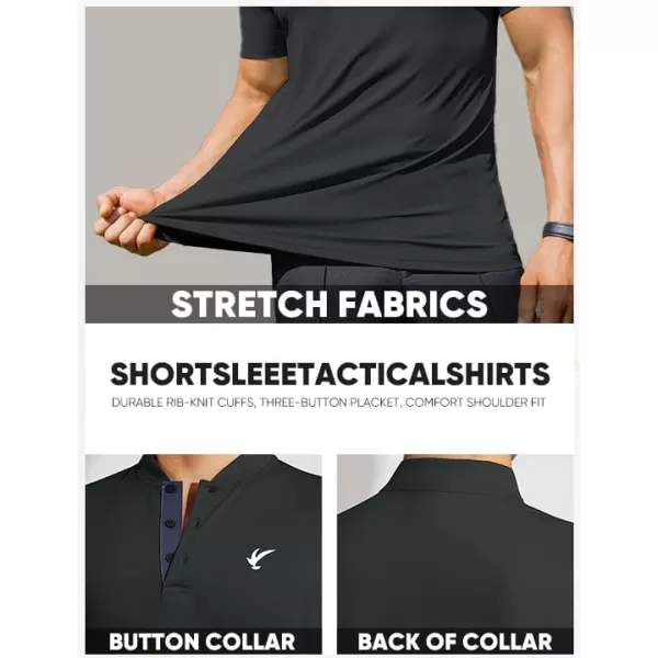 JMIERR Men's Polo Henley Shirt Moisture Wicking Quick Dry Summer Casual Short Sleeve Golf Polo T Shirts