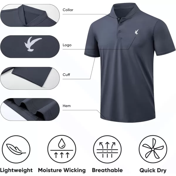 JMIERR Men's Polo Henley Shirt Moisture Wicking Quick Dry Summer Casual Short Sleeve Golf Polo T Shirts