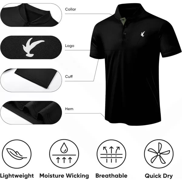 JMIERR Men's Polo Henley Shirt Moisture Wicking Quick Dry Summer Casual Short Sleeve Golf Polo T Shirts