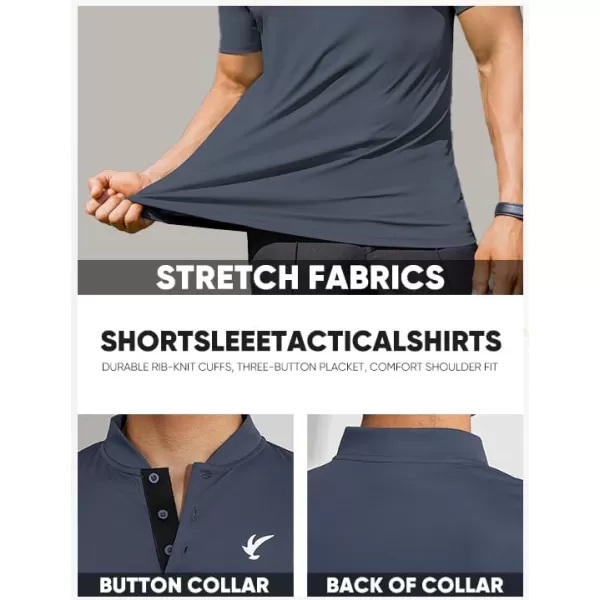 JMIERR Men's Polo Henley Shirt Moisture Wicking Quick Dry Summer Casual Short Sleeve Golf Polo T Shirts