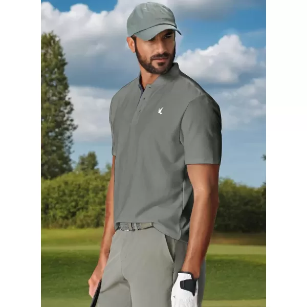 JMIERR Men's Polo Henley Shirt Moisture Wicking Quick Dry Summer Casual Short Sleeve Golf Polo T Shirts